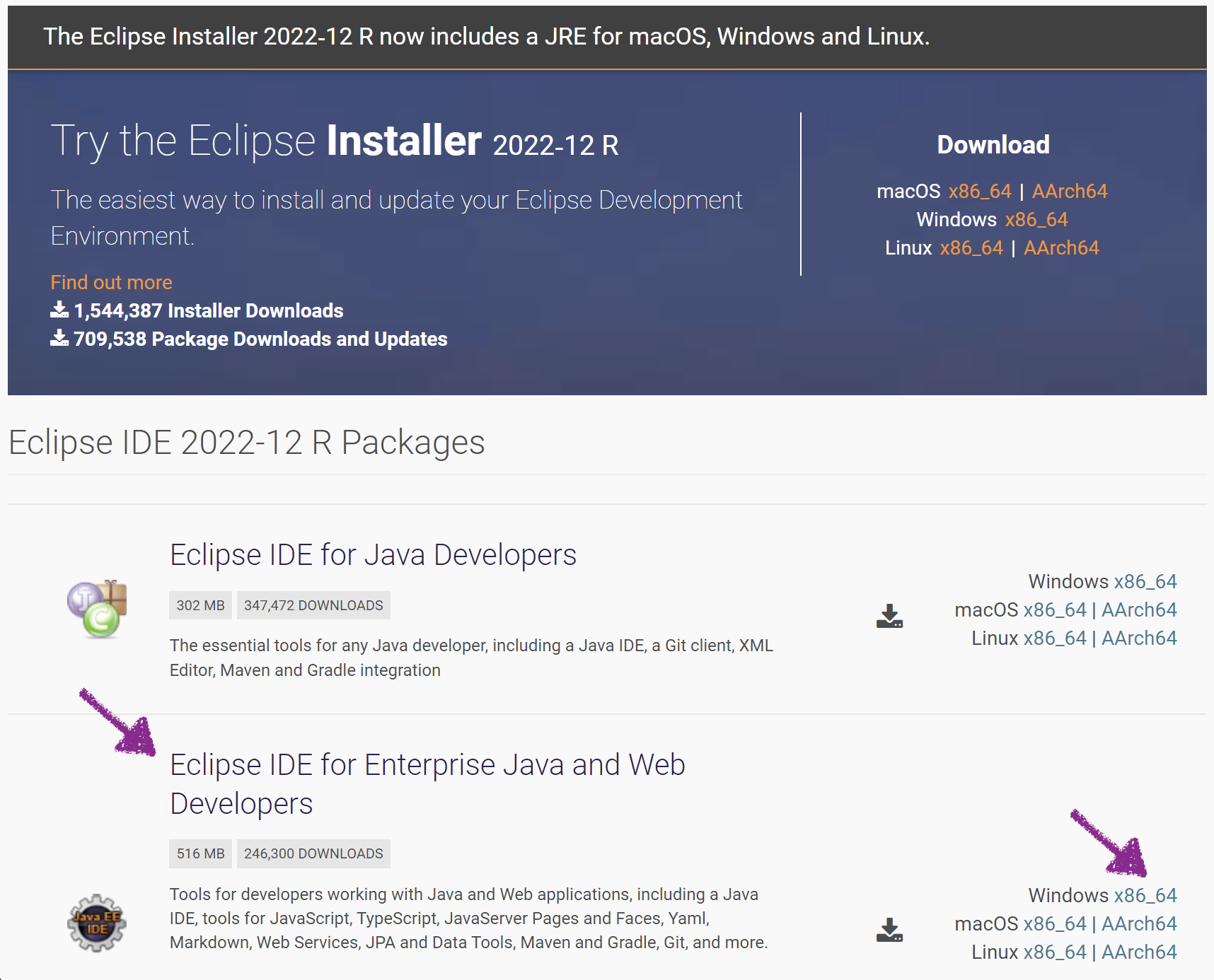 Download Page for Eclipse IDE