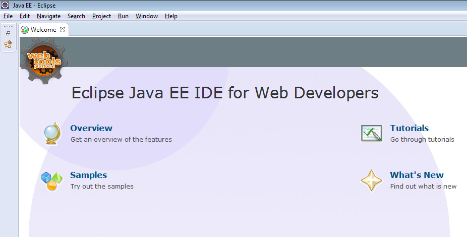 Eclipse IDE - Welcome Screen